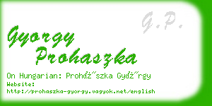 gyorgy prohaszka business card